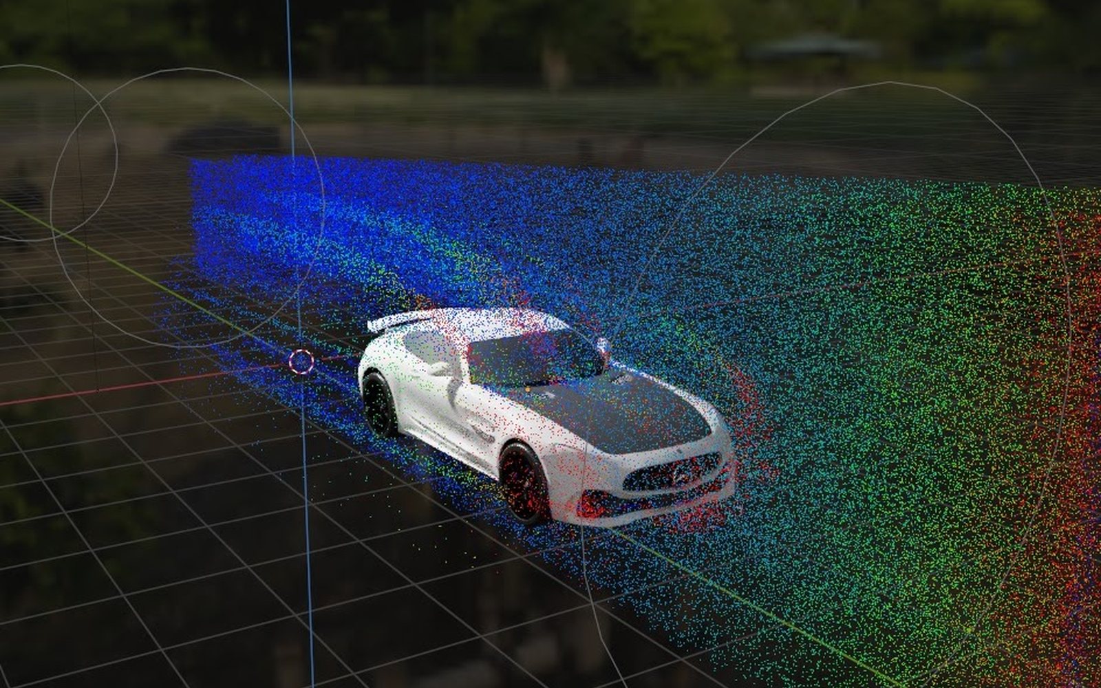 Blender particle airflow simulation around a car